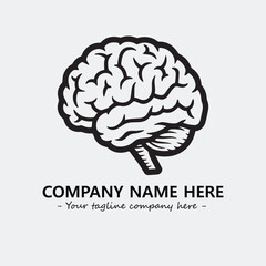 Brain illustration black and white for logo company vector image
