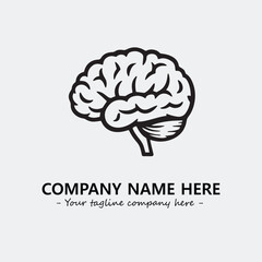 Brain illustration black and white for logo company vector image
