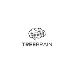 dual meaning tree brain logo vector 
