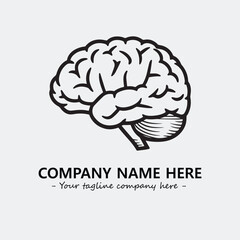 Brain illustration black and white for logo company vector image
