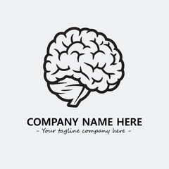 Brain illustration black and white for logo company vector image
