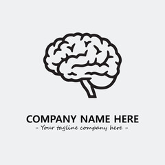 Brain illustration black and white for logo company vector image

