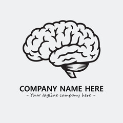 Brain illustration black and white for logo company vector image
