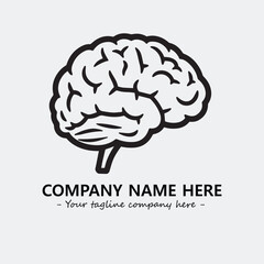 Brain illustration black and white for logo company vector image
