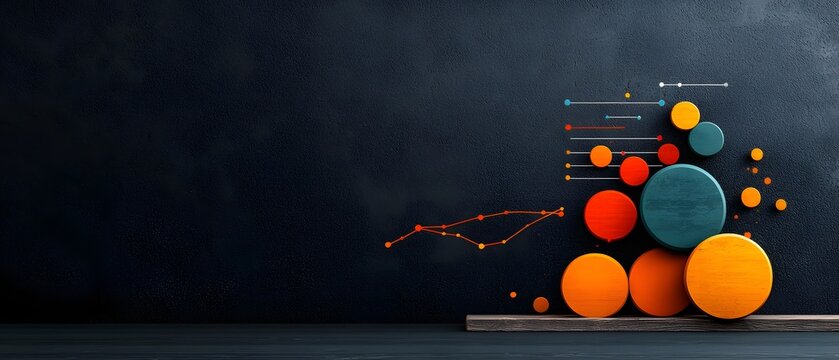 Dramatic data visualization set against an aged chalkboard backdrop featuring bold dynamic line charts and scatter plots with a touch of flair