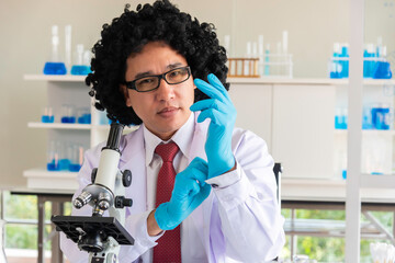 Scientist using Science laboratory research . Science concept