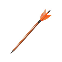 Orange and Brown Archery Arrow Isolated on Transparent Background
