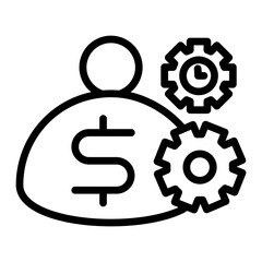 Automated Business Vector Line Icon Design