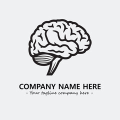 Brain illustration black and white for logo company vector image
