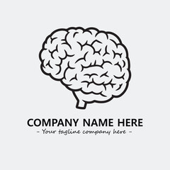 Brain illustration black and white for logo company vector image
