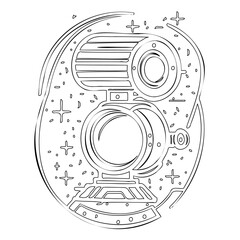 Abstract Futuristic Circular Technological Design