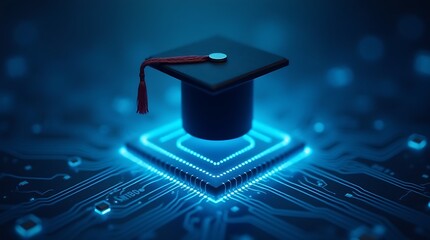 E-Learning Enhancing Education Through Digital Platforms,symbolizing the merging of academic success and technological innovation