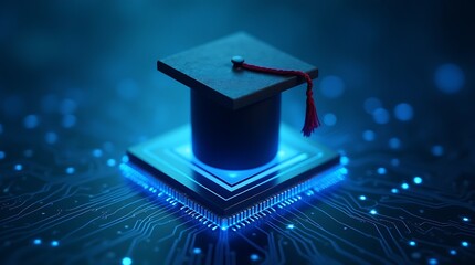 E-Learning Enhancing Education Through Digital Platforms,symbolizing the merging of academic success and technological innovation