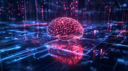 Artificial intelligence brain concept ai neural network machine learning deep learning technology design