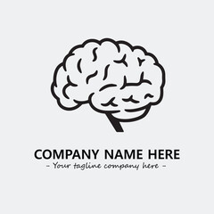 Brain illustration black and white for logo company vector image
