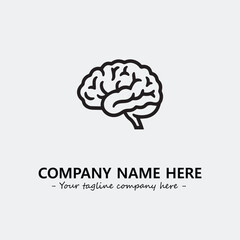 Brain illustration black and white for logo company vector image
