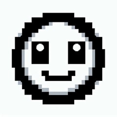 Obraz premium Here are a few title options for your pixel art smiley