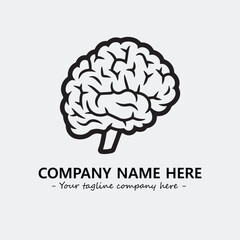 Brain illustration black and white for logo company vector image
