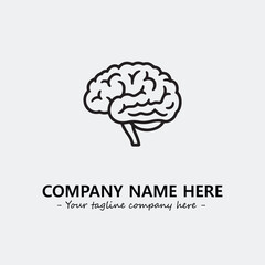 Brain illustration black and white for logo company vector image
