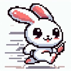 Obraz premium Here are a few title options for your pixel art bunny image