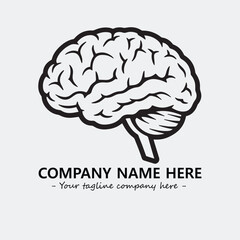 Brain illustration black and white for logo company vector image
