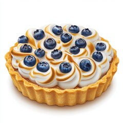 A tangy lemon and blueberry meringue tart with a golden, buttery crust