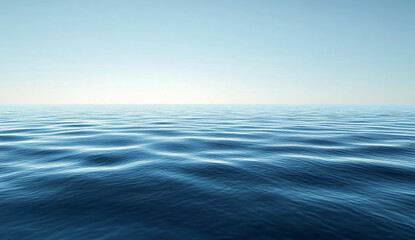 Obraz premium Tranquil Blue Sea Surface with Gentle Ripples and Clear Sky Reflection
