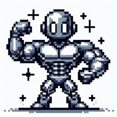 Fototapeta premium Pixel Art The Strong Robot suitable for modern decor