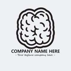 Brain illustration black and white for logo company vector image
