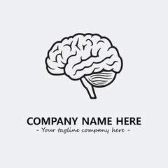 Brain illustration black and white for logo company vector image
