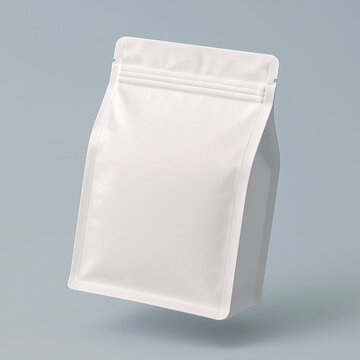 floating plain white coffee bag for mockup use
