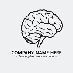 Brain illustration black and white for logo company vector image
