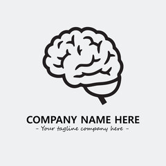 Brain illustration black and white for logo company vector image
