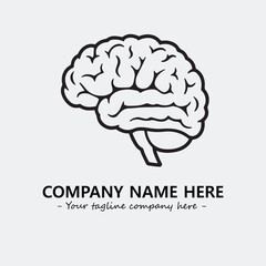 Brain illustration black and white for logo company vector image
