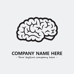 Brain illustration black and white for logo company vector image

