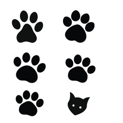 Fototapeta premium Paw silhouette art illustration.