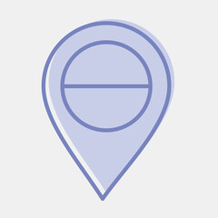 Icon location pin. Indonesian independence day celebration elements. Icons in two tone style. Good for prints, posters, etc.