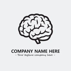 Brain illustration black and white for logo company vector image
