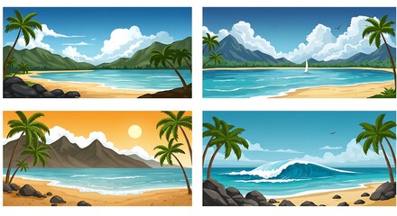 Obraz premium Tropical Idylls AI Generated