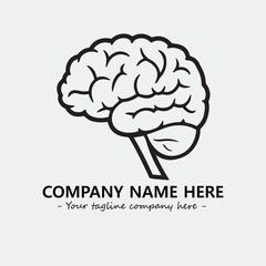 Brain illustration black and white for logo company vector image
