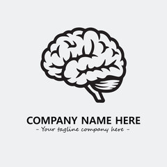 Brain illustration black and white for logo company vector image
