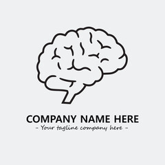 Brain illustration black and white for logo company vector image
