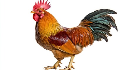 Fototapeta premium Rooster profile against white background