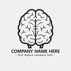 Brain illustration black and white for logo company vector image
