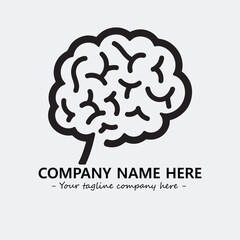 Brain illustration black and white for logo company vector image
