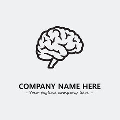 Brain illustration black and white for logo company vector image
