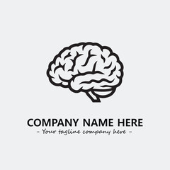 Brain illustration black and white for logo company vector image
