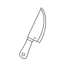A knife is drawn in black and white