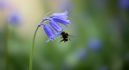 Fototapeta premium Bluebell's Embrace AI Generated