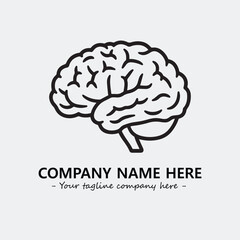 Brain illustration black and white for logo company vector image
